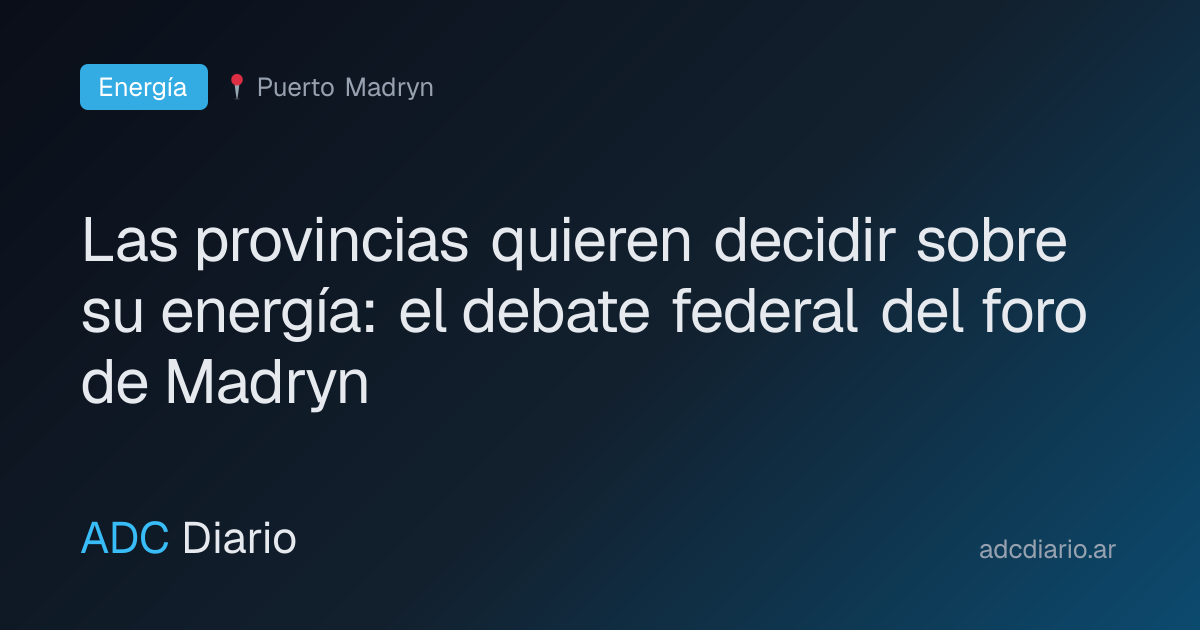Las provincias quieren decidir sobre su energía: el debate federal del foro de Madryn